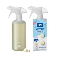 Hajusteeton keittiönpuhdistusaine, starttipakkaus – pullo + 2 tablettia