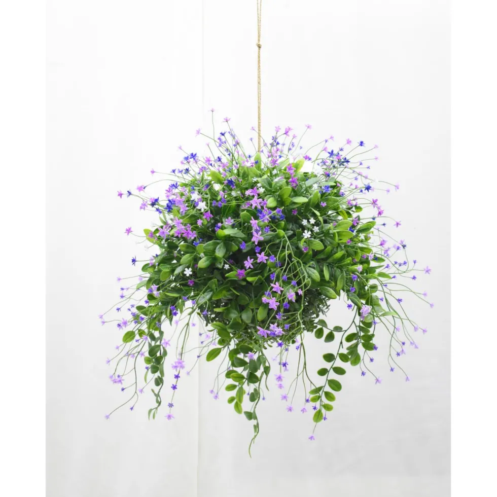 Iso tekokukka-amppeli 48cm lilat kukat
