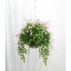 Iso tekokukka-amppeli 48cm vaaleanpunaiset kukat