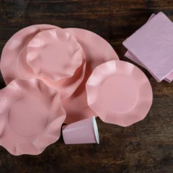 Kertakäyttölautanen 27 cm rosa