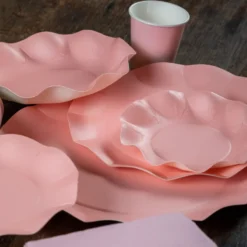 Kertakäyttölautanen 27 cm rosa