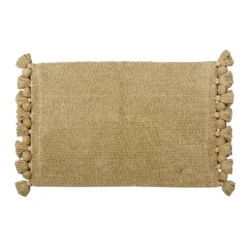 Kylpyhuonematto tupsuilla beige