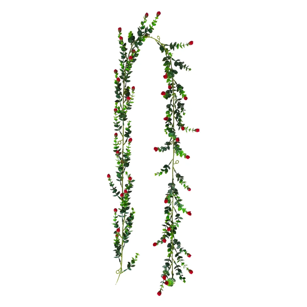 Köynnös punaisilla minikukilla 180cm