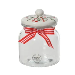 Lasinen säilytysastia nauhalla