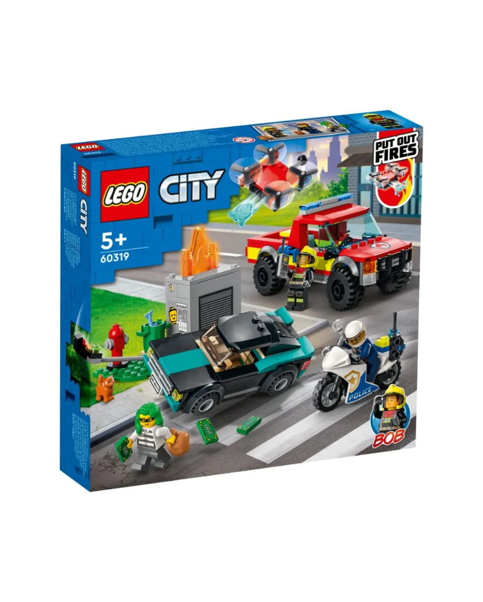 Lego City 60319 Sammutustehtävä ja poliisin takaa-ajoyksikkö