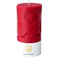 Marimekko Unikko pöytäkynttilä 6,5x14cm tummanpunainen