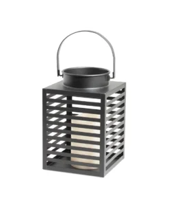 Metallilyhty led kynttilällä