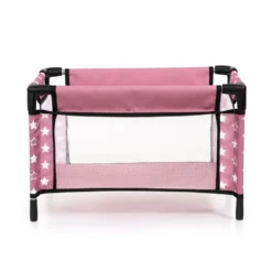 Nuken matkasänkysetti + syöttötuoli pinkki/tähdet