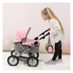 Nukenvaunut Trendy roosa/harmaa