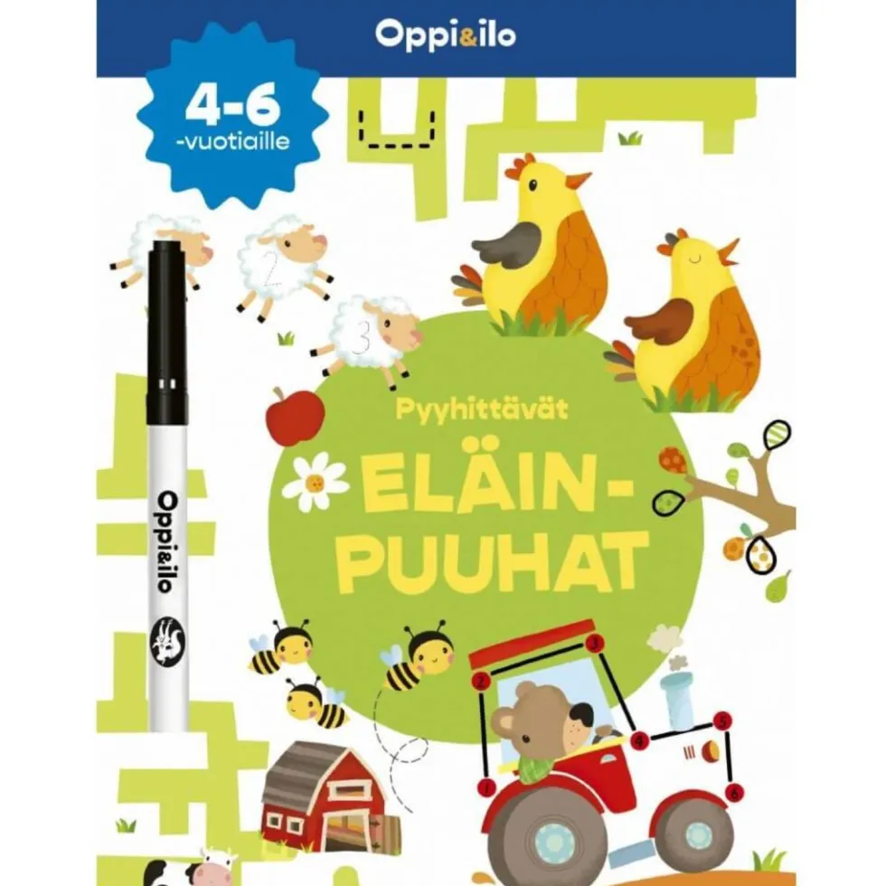 Oppi&ilo Pyyhittävät Eläinpuuhat -puuhakirja