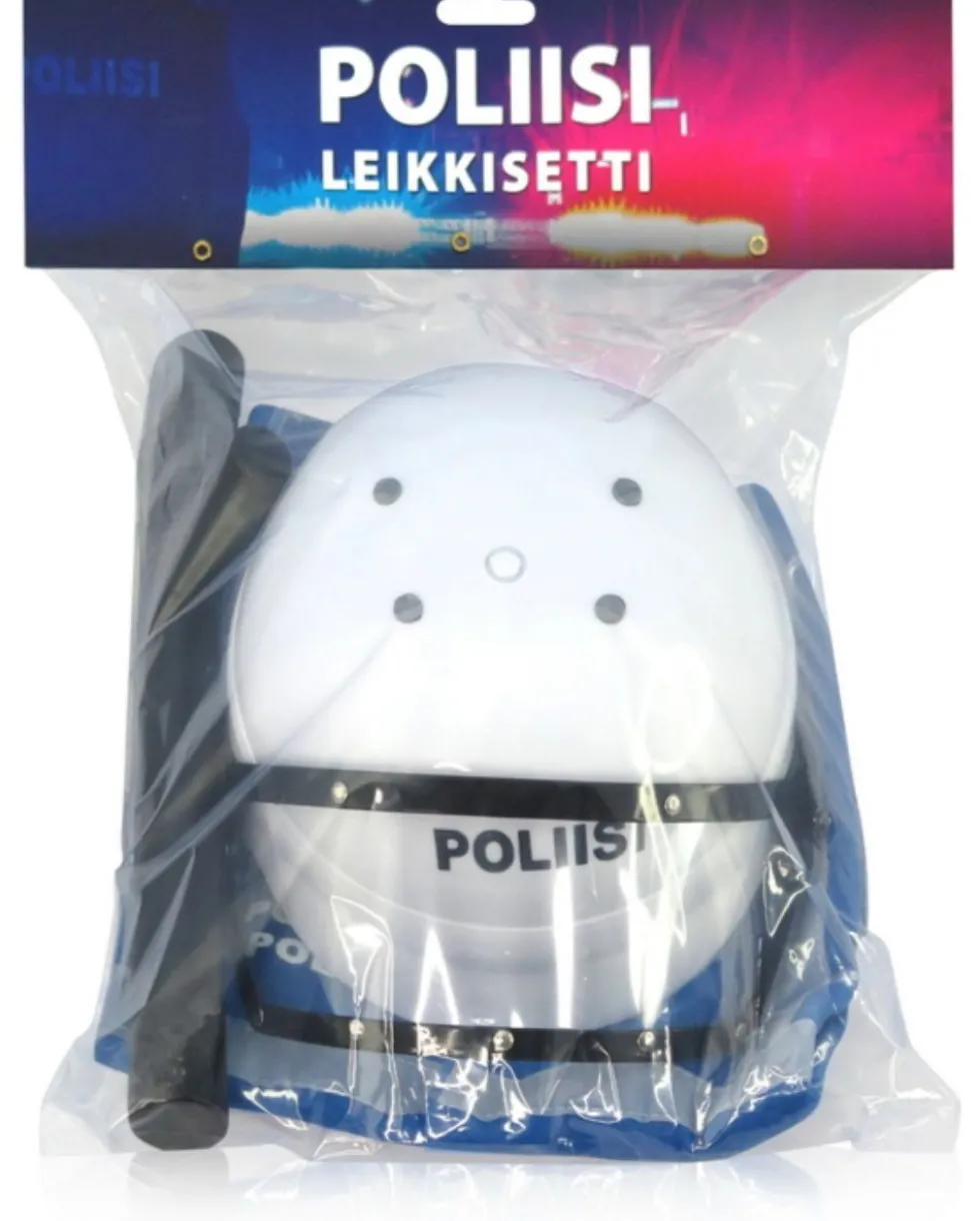 Poliisin kypärä ja liivi