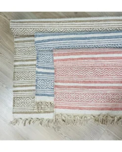 Puuvillamatto beige/valkoinen