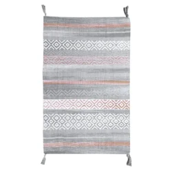 Puuvillamatto tupsuilla harmaa 70x150cm