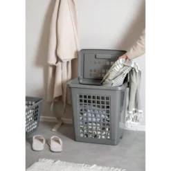 Pyykkikori 45L kivenharmaa