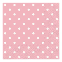 Servetti 25x25cm pilkut vaaleanpunainen