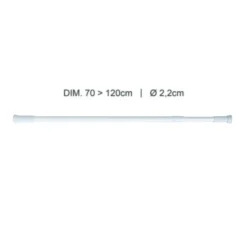 Suihkuverhotanko 70-120cm valkoinen
